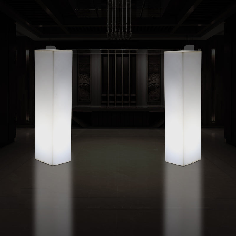 180 cm Tall LED Pillar Plinth Floor Lamp, Outdoor Rechargeable RGB Bollard Column Light