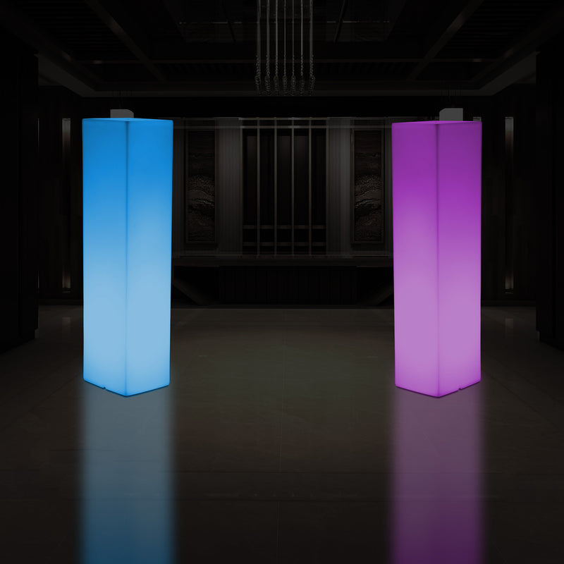 180 cm Tall LED Pillar Plinth Floor Lamp, Outdoor Rechargeable RGB Bollard Column Light