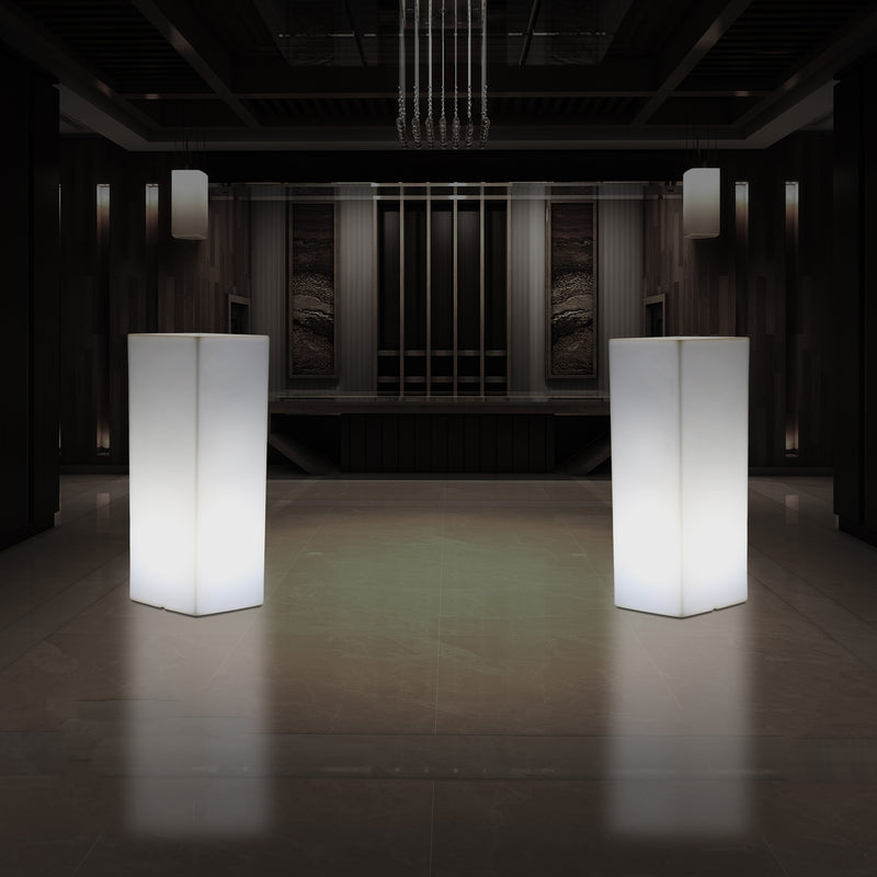 110 x 30 cm Tall LED Pillar Plinth Floor Lamp, Modern E27 Bollard Column Light, White