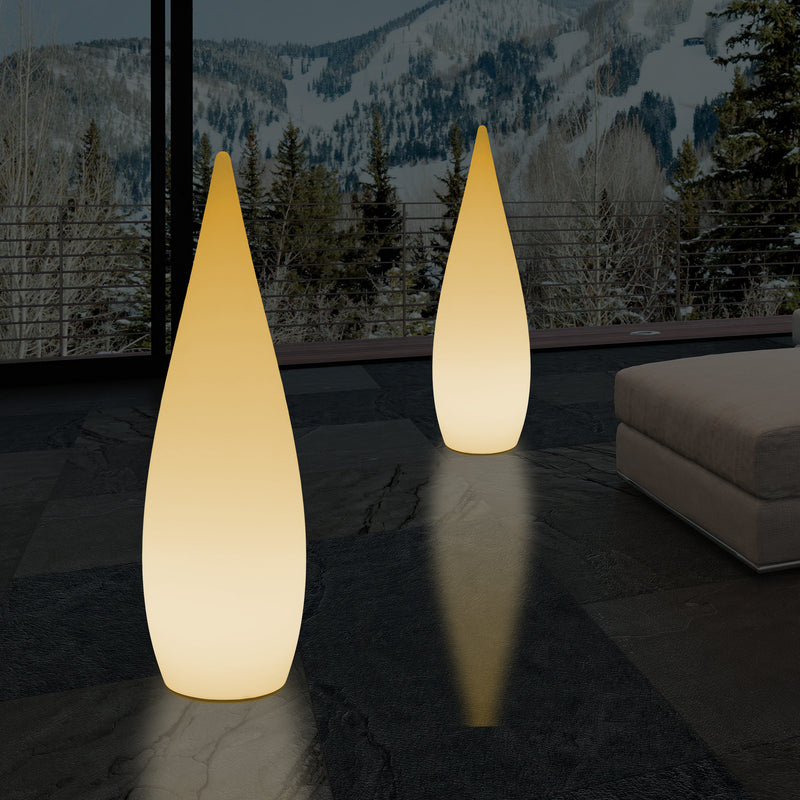 Tall Decorative LED Floor Lamp, 150cm 1.5m Designer Waterdrop Light, E27, Warm White