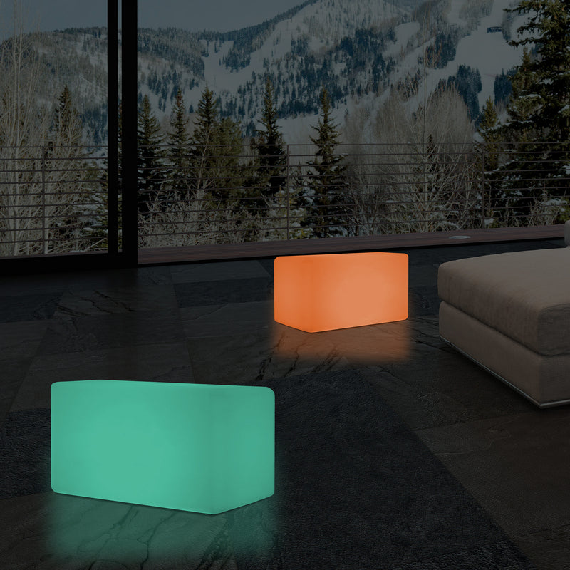 LED Bench Table, Multi Colour Modern Stool Seating, 55 x 35 cm RGB Dimmable Floor Lamp