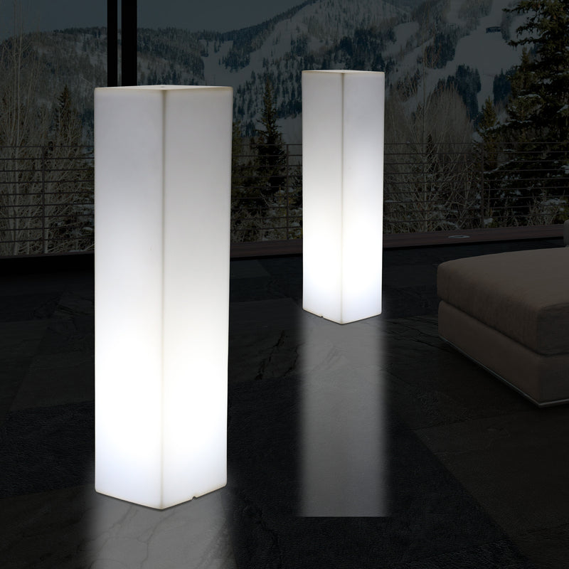 Tall Modern 180 cm Floor Lamp, Illuminated LED Pillar Plinth Column Lighting, E27 White