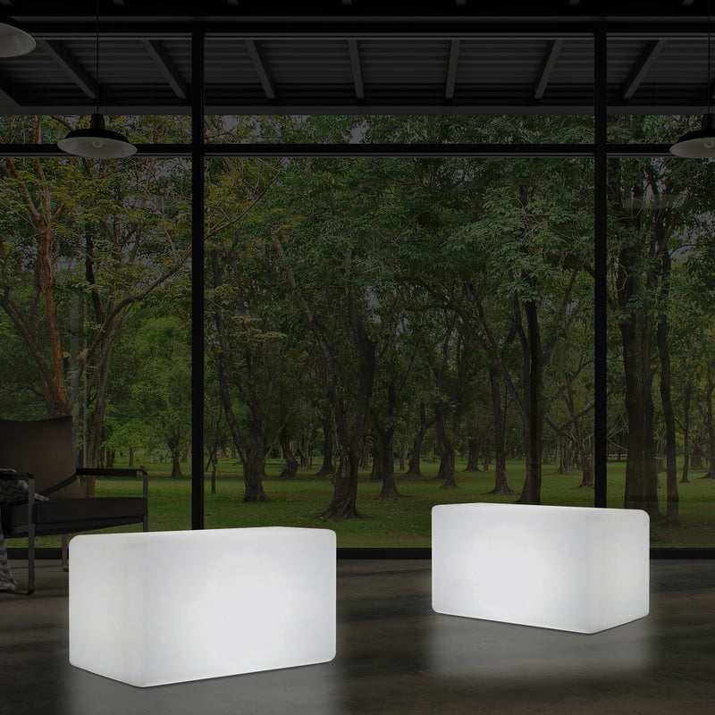 LED Seat Bench Stool Light, 55 x 35 cm, Modern E27 Floor Lamp for Living Room, White