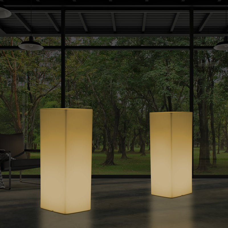 Modern LED Floor Standing Lamp, E27 Illuminated Pillar Plinth Light for Event, Warm White