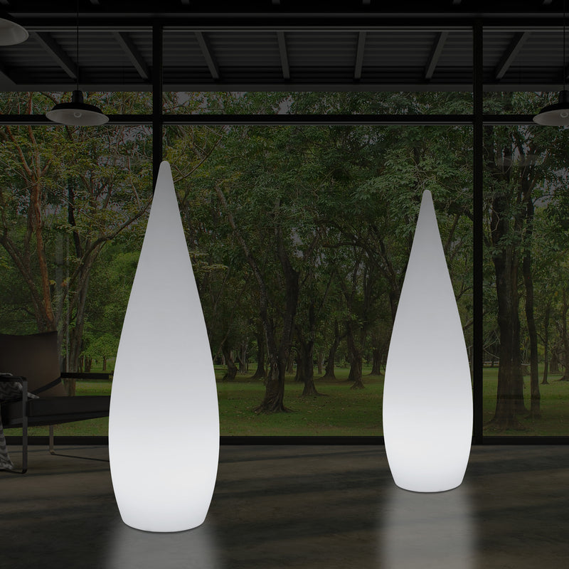 1.2 Metre Tall Designer LED Floor Lamp, Indoor E27 Water Drop Living Room Light, White