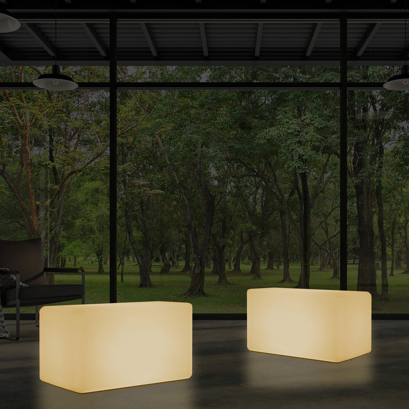 Illuminated LED Bench Seat Stool Light, Warm White E27 Floor Lamp Seating, 55 x 35cm