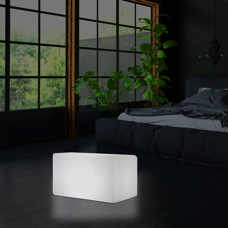 LED Seat Bench Stool Light, 55 x 35 cm, Modern E27 Floor Lamp for Living Room, White