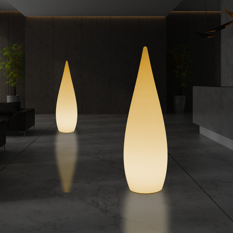 Tall Decorative LED Floor Lamp, 150cm 1.5m Designer Waterdrop Light, E27, Warm White
