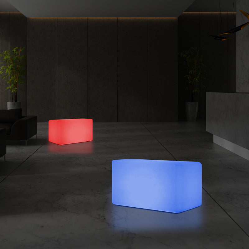 LED Bench Table, Multi Colour Modern Stool Seating, 55 x 35 cm RGB Dimmable Floor Lamp