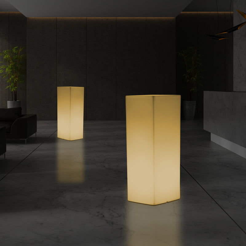 Modern LED Floor Standing Lamp, E27 Illuminated Pillar Plinth Light for Event, Warm White