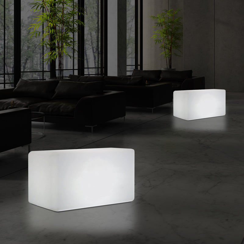 LED Seat Bench Stool Light, 55 x 35 cm, Modern E27 Floor Lamp for Living Room, White