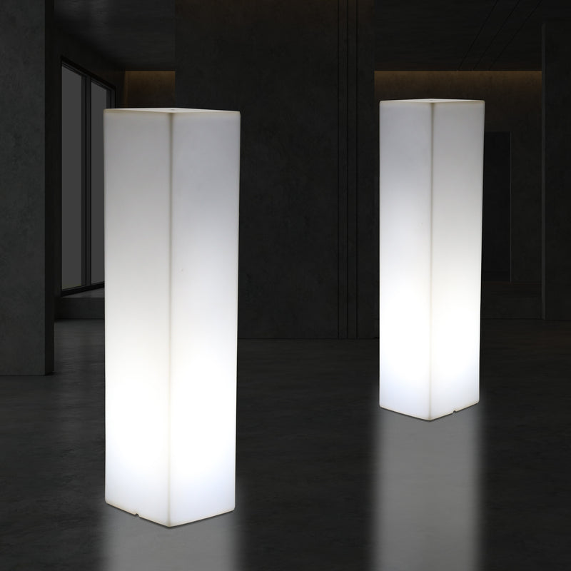 Tall Modern 180 cm Floor Lamp, Illuminated LED Pillar Plinth Column Lighting, E27 White