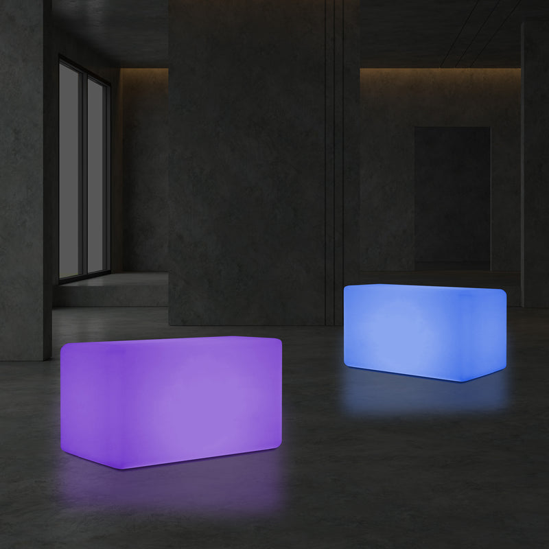 LED Bench Table, Multi Colour Modern Stool Seating, 55 x 35 cm RGB Dimmable Floor Lamp