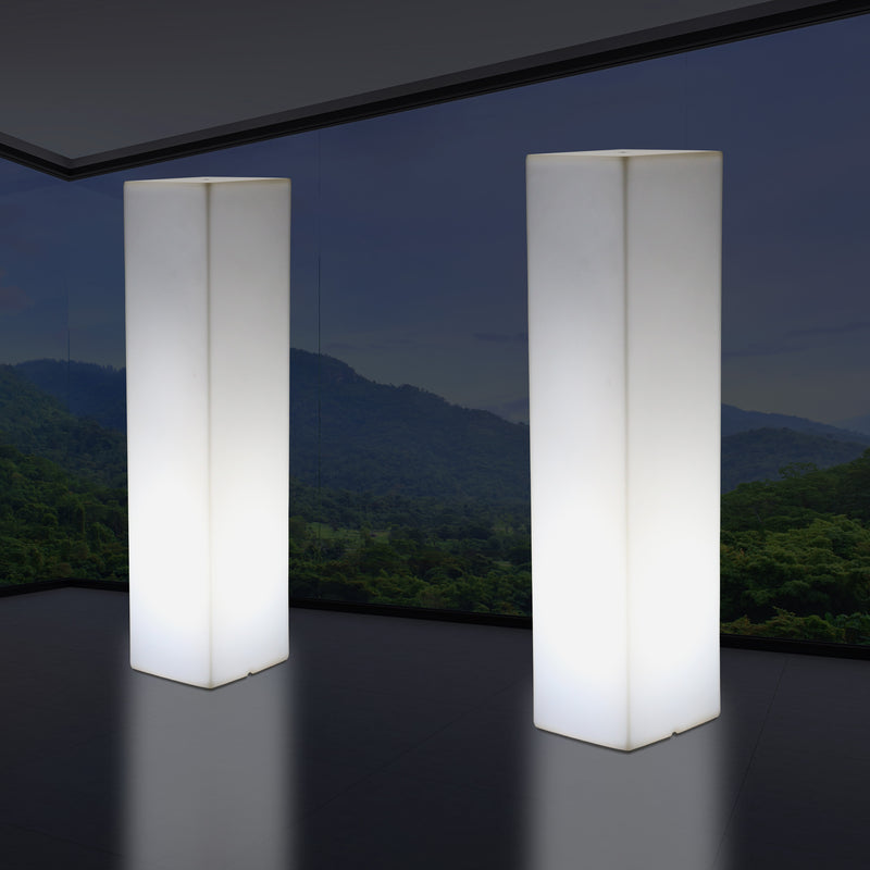 Tall Modern 180 cm Floor Lamp, Illuminated LED Pillar Plinth Column Lighting, E27 White