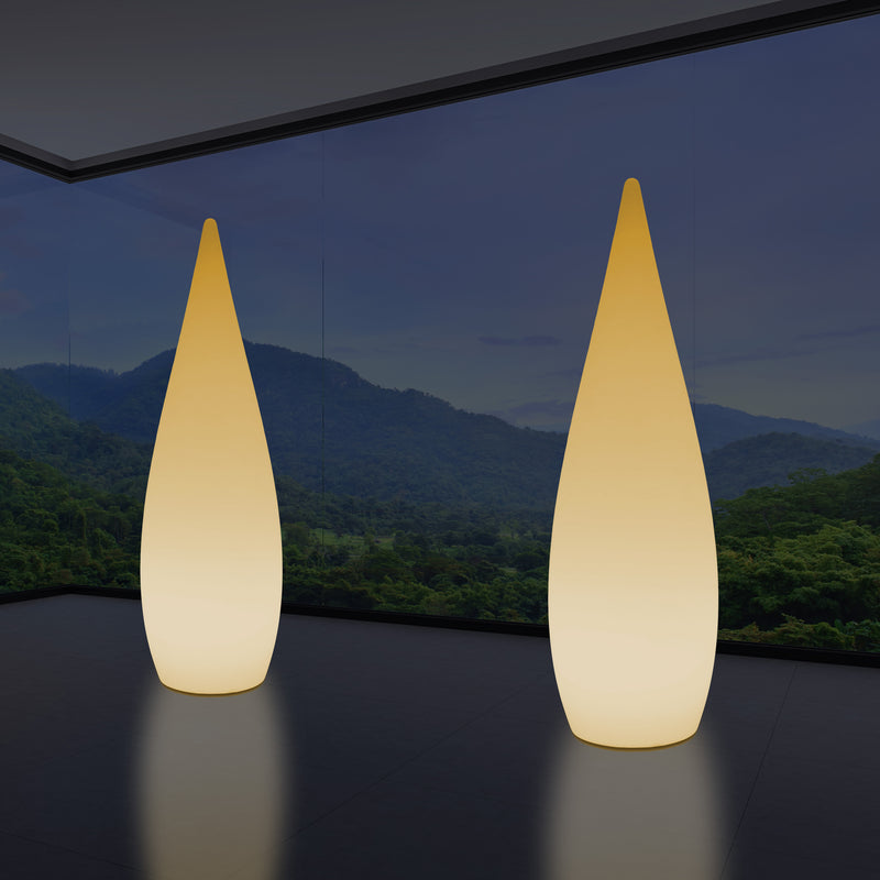 Tall Decorative LED Floor Lamp, 150cm 1.5m Designer Waterdrop Light, E27, Warm White