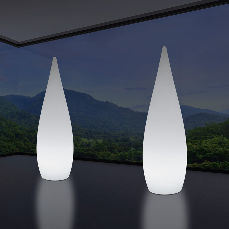 150cm 1.5m Tall Designer LED E27 Floor Lamp, Decorative Feature Water Drop Light, White