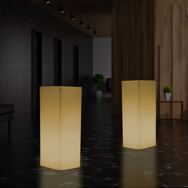 Modern LED Floor Standing Lamp, E27 Illuminated Pillar Plinth Light for Event, Warm White