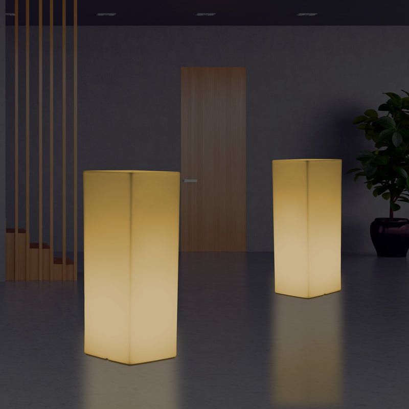 Modern LED Floor Standing Lamp, E27 Illuminated Pillar Plinth Light for Event, Warm White