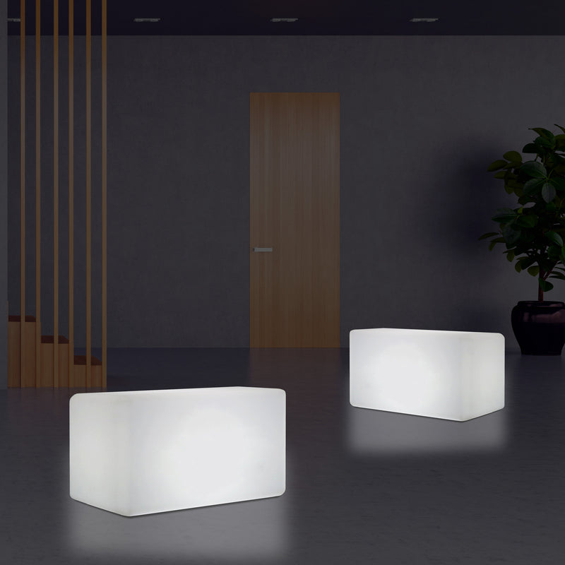 LED Seat Bench Stool Light, 55 x 35 cm, Modern E27 Floor Lamp for Living Room, White
