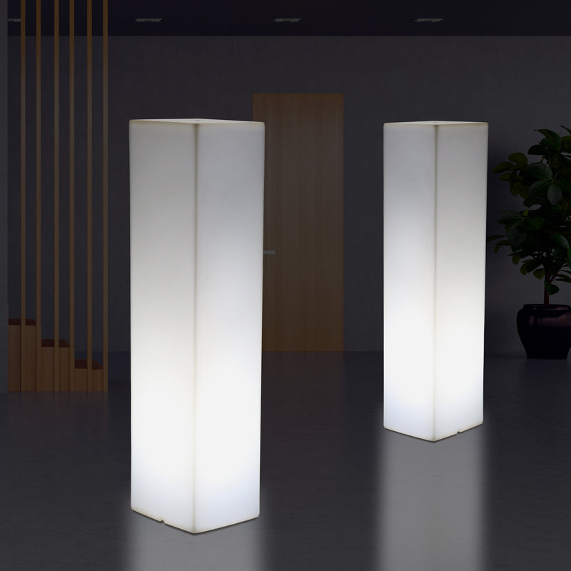 Tall Modern 180 cm Floor Lamp, Illuminated LED Pillar Plinth Column Lighting, E27 White