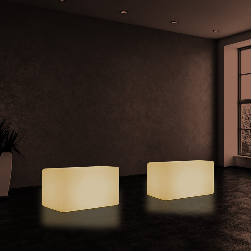 Illuminated LED Bench Seat Stool Light, Warm White E27 Floor Lamp Seating, 55 x 35cm