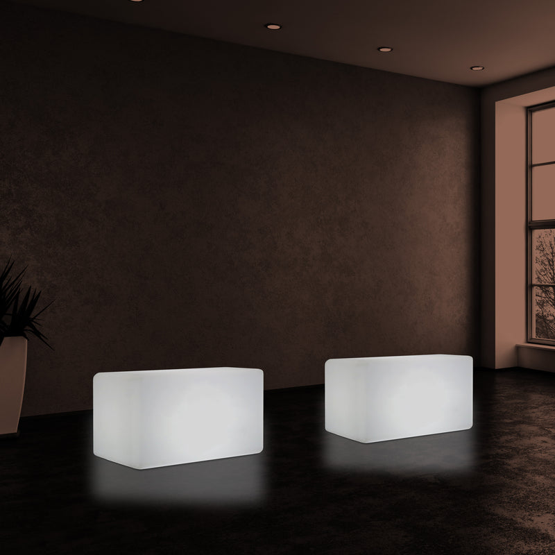 LED Seat Bench Stool Light, 55 x 35 cm, Modern E27 Floor Lamp for Living Room, White