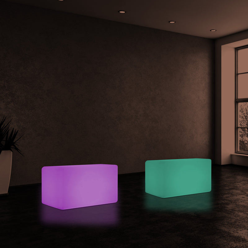 LED Bench Table, Multi Colour Modern Stool Seating, 55 x 35 cm RGB Dimmable Floor Lamp