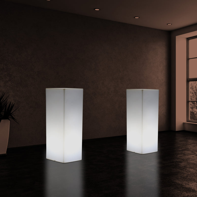 110 x 30 cm Tall LED Pillar Plinth Floor Lamp, Modern E27 Bollard Column Light, White