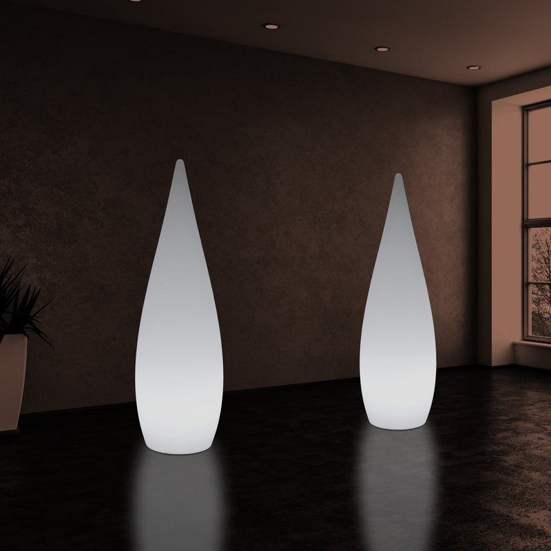 1.2 Metre Tall Designer LED Floor Lamp, Indoor E27 Water Drop Living Room Light, White
