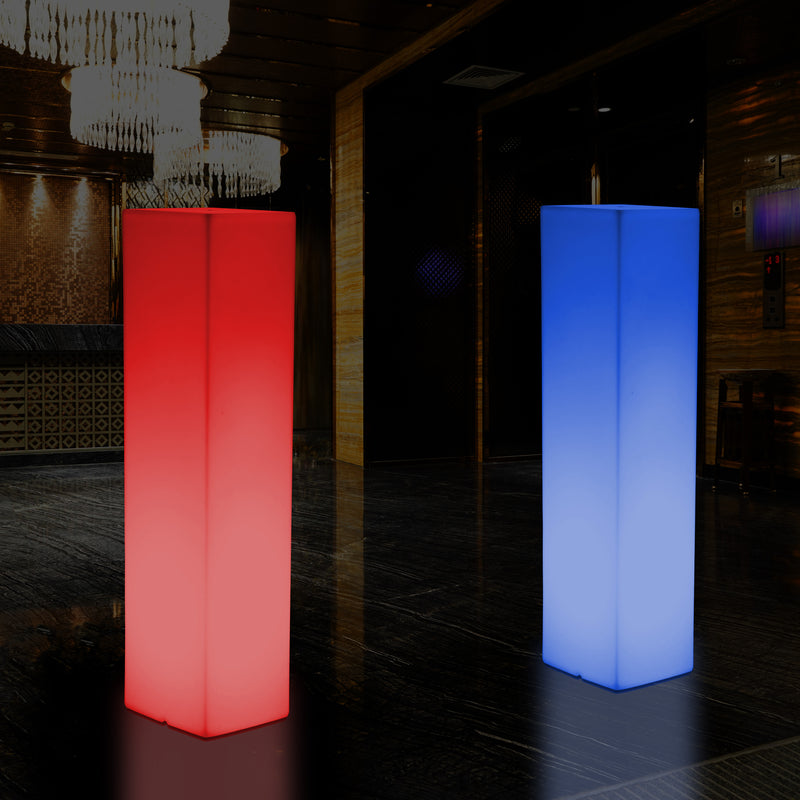 180 cm Tall LED Pillar Plinth Floor Lamp, Outdoor Rechargeable RGB Bollard Column Light