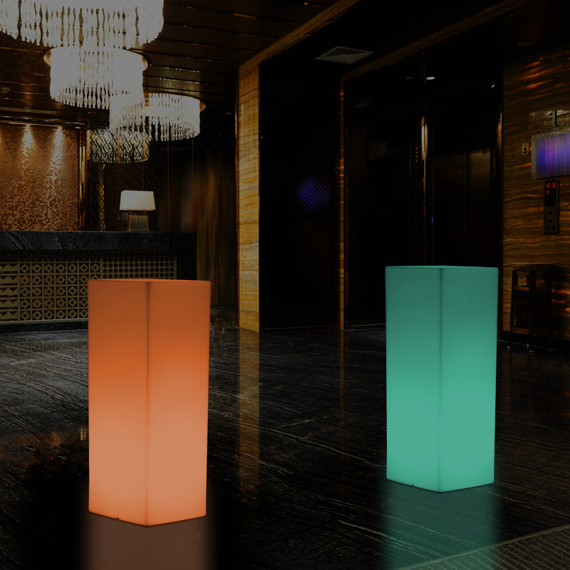 LED Pillar Plinth Column Floor Lamp, Wireless Outdoor Garden Patio Lighting, 110 x 30 cm