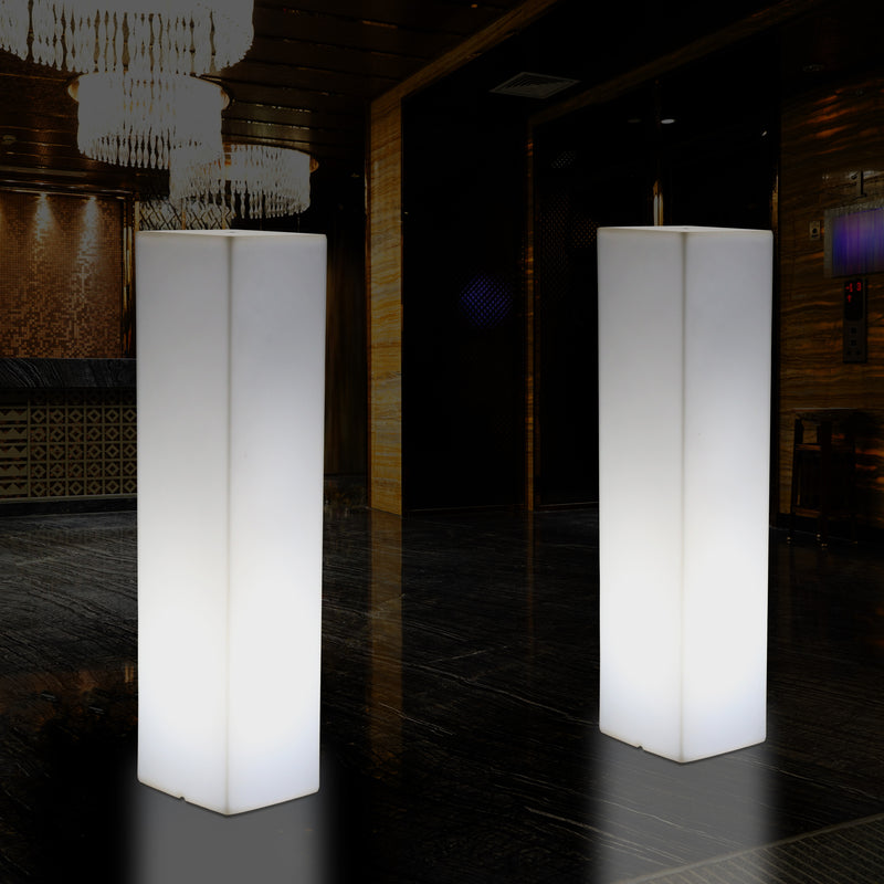 Tall Modern 180 cm Floor Lamp, Illuminated LED Pillar Plinth Column Lighting, E27 White