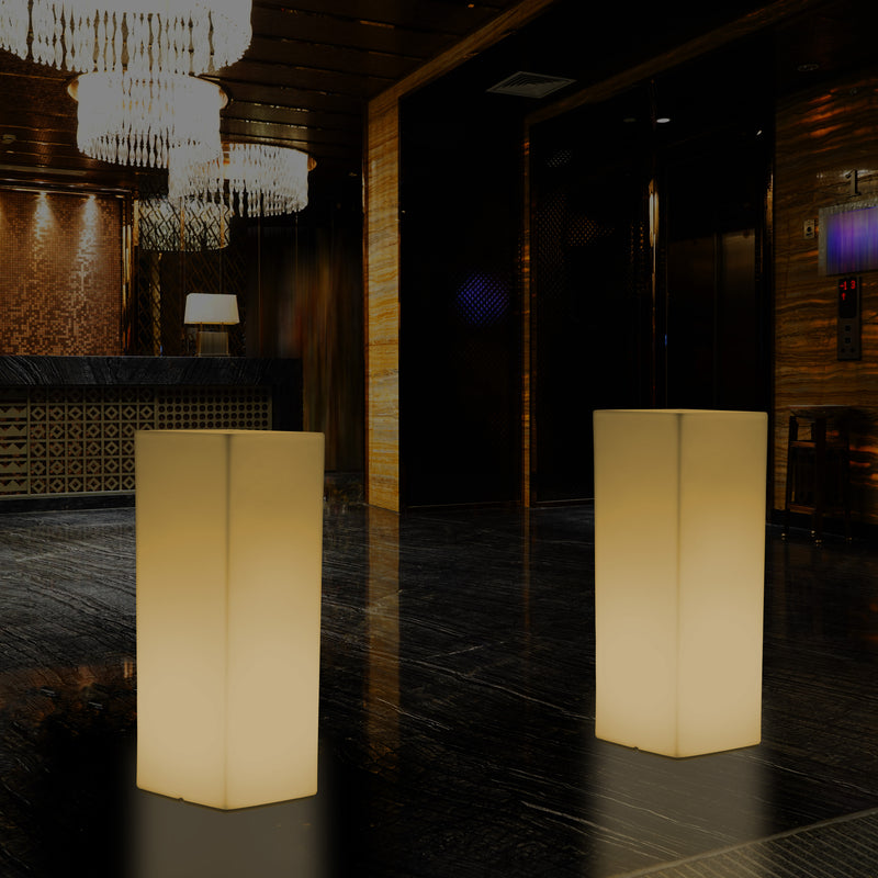 Modern LED Floor Standing Lamp, E27 Illuminated Pillar Plinth Light for Event, Warm White