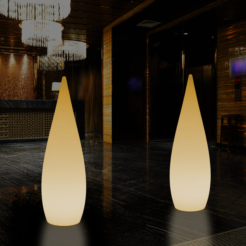 Tall Decorative LED Floor Lamp, 150cm 1.5m Designer Waterdrop Light, E27, Warm White