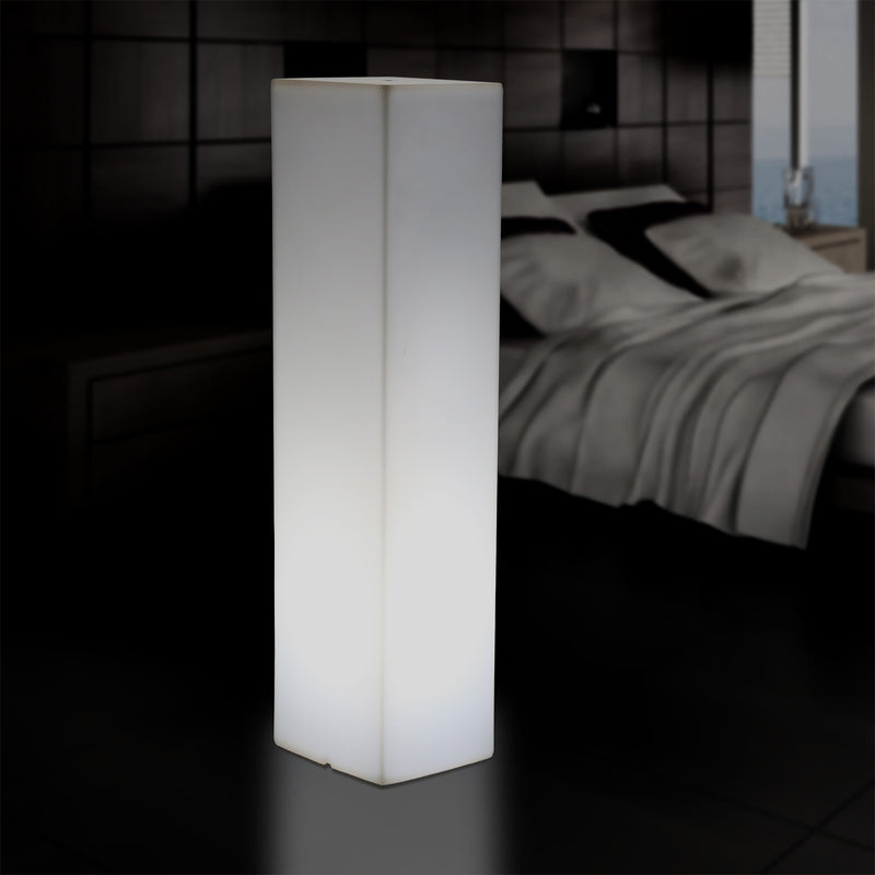 Tall Modern 180 cm Floor Lamp, Illuminated LED Pillar Plinth Column Lighting, E27 White