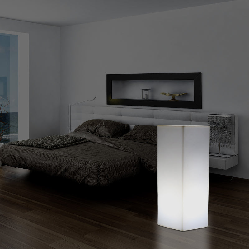 80 cm LED Illuminated Plinth Pillar, Modern E27 Floor Lamp for Event, Lounge, White