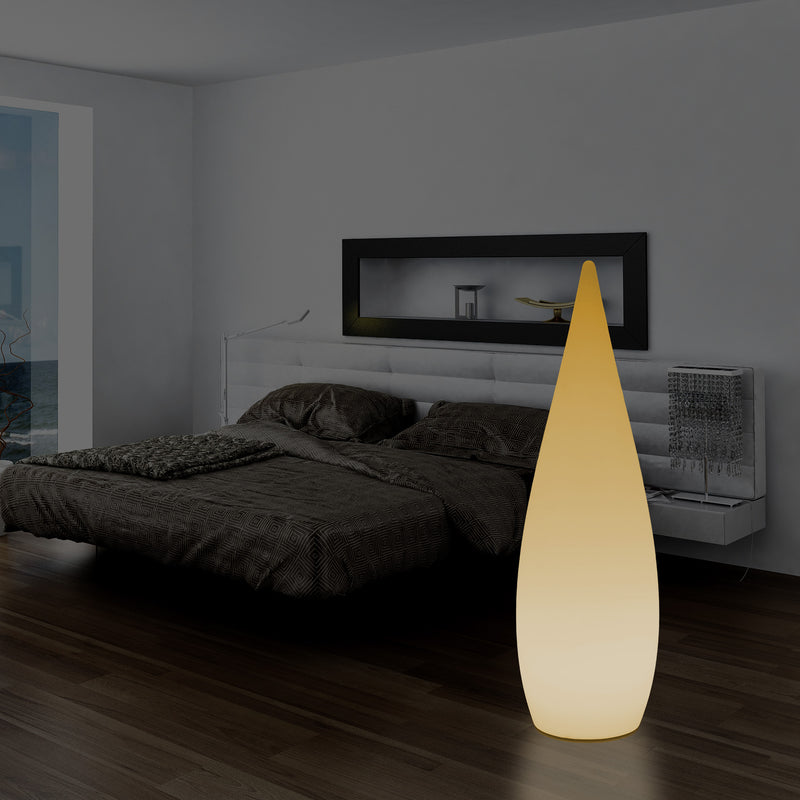 Tall Decorative LED Floor Lamp, 150cm 1.5m Designer Waterdrop Light, E27, Warm White