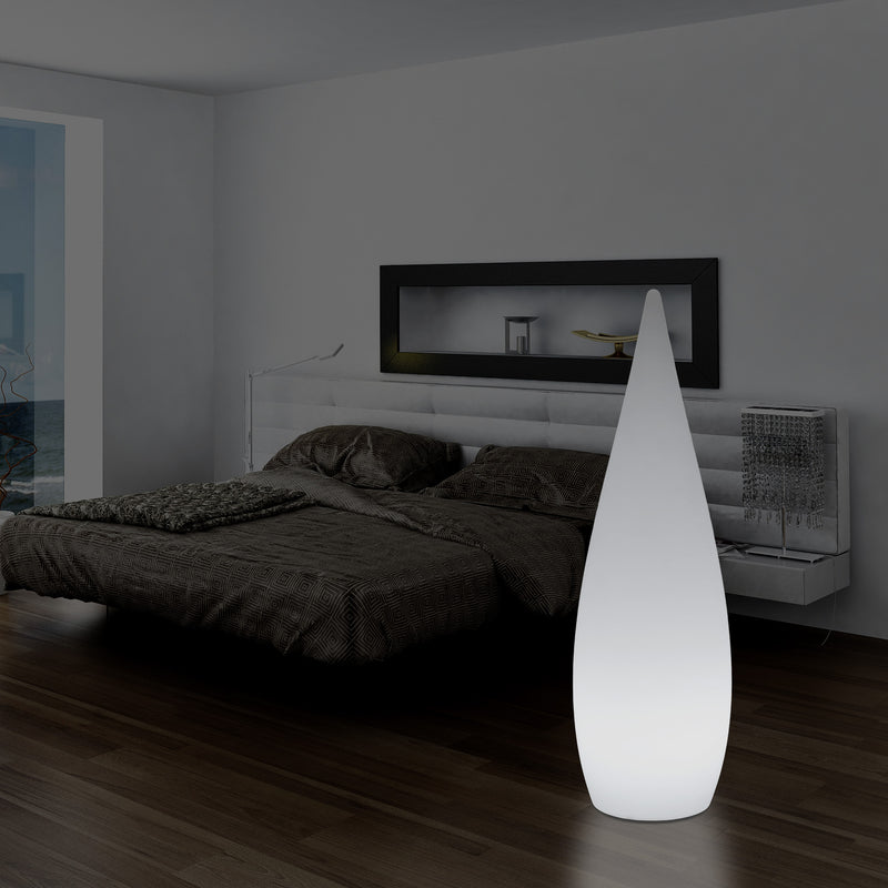 1.2 Metre Tall Designer LED Floor Lamp, Indoor E27 Water Drop Living Room Light, White