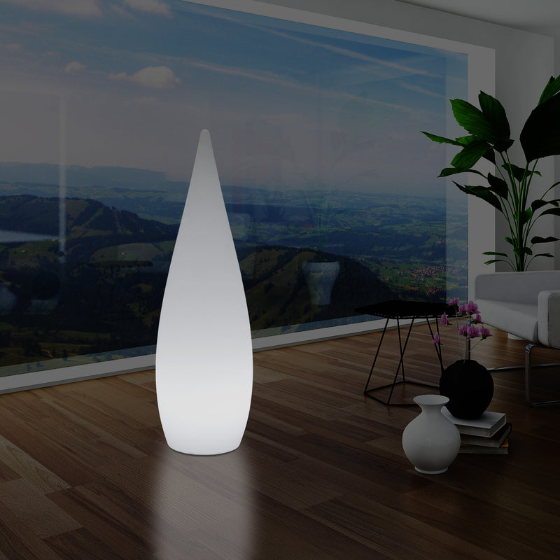 1.2 Metre Tall Designer LED Floor Lamp, Indoor E27 Water Drop Living Room Light, White