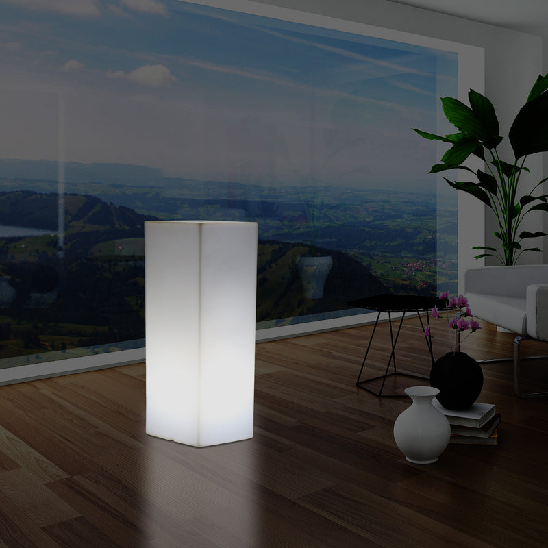 LED Pillar Plinth Column Floor Lamp, Wireless Outdoor Garden Patio Lighting, 110 x 30 cm