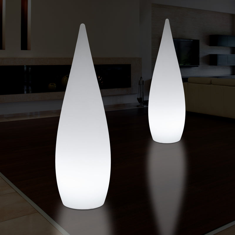 1.2 Metre Tall Designer LED Floor Lamp, Indoor E27 Water Drop Living Room Light, White