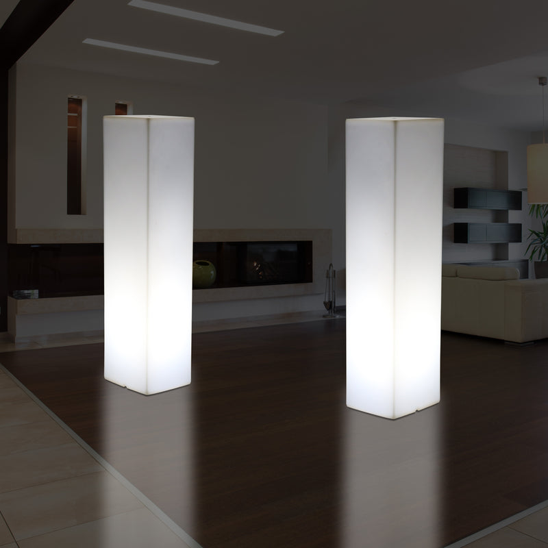 180 cm Tall LED Pillar Plinth Floor Lamp, Outdoor Rechargeable RGB Bollard Column Light