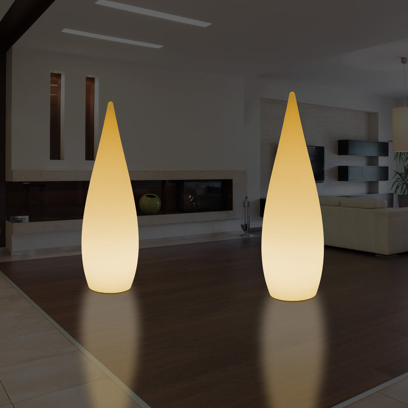 Tall Decorative LED Floor Lamp, 150cm 1.5m Designer Waterdrop Light, E27, Warm White