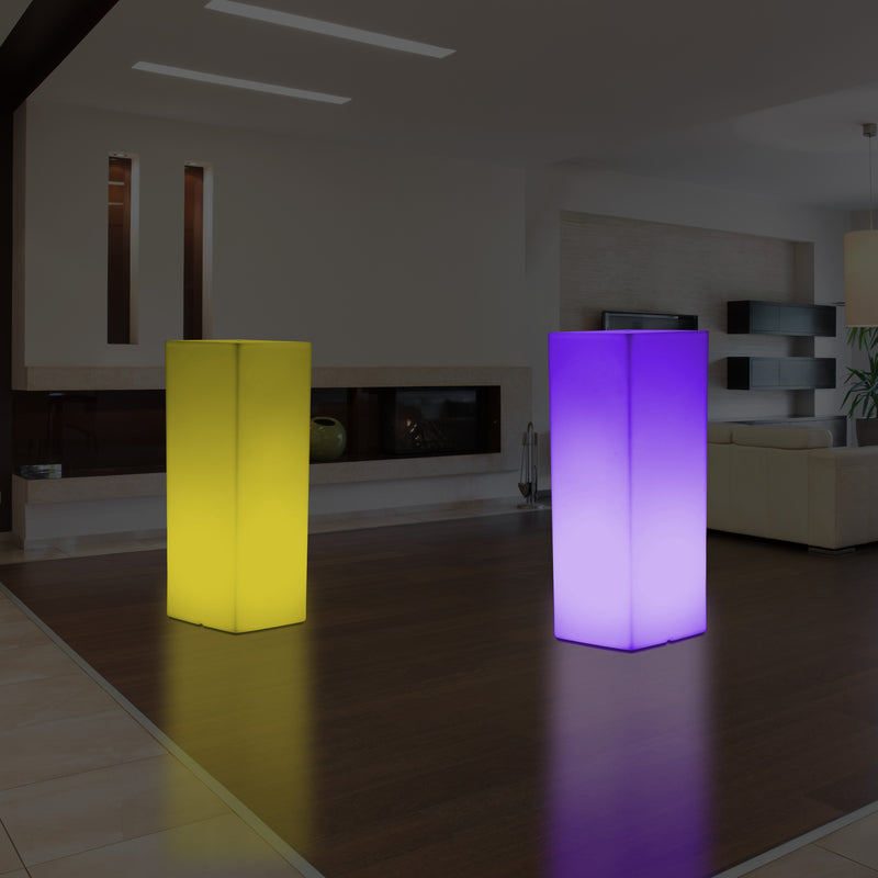 LED Pillar Plinth Column Floor Lamp, Wireless Outdoor Garden Patio Lighting, 110 x 30 cm