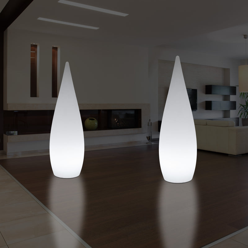 1.2 Metre Tall Designer LED Floor Lamp, Indoor E27 Water Drop Living Room Light, White