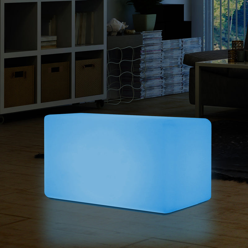 LED Bench Table, Multi Colour Modern Stool Seating, 55 x 35 cm RGB Dimmable Floor Lamp