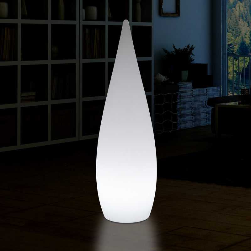 150cm 1.5m Tall Designer LED E27 Floor Lamp, Decorative Feature Water Drop Light, White