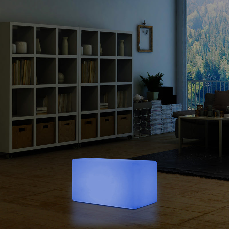 LED Bench Table, Multi Colour Modern Stool Seating, 55 x 35 cm RGB Dimmable Floor Lamp