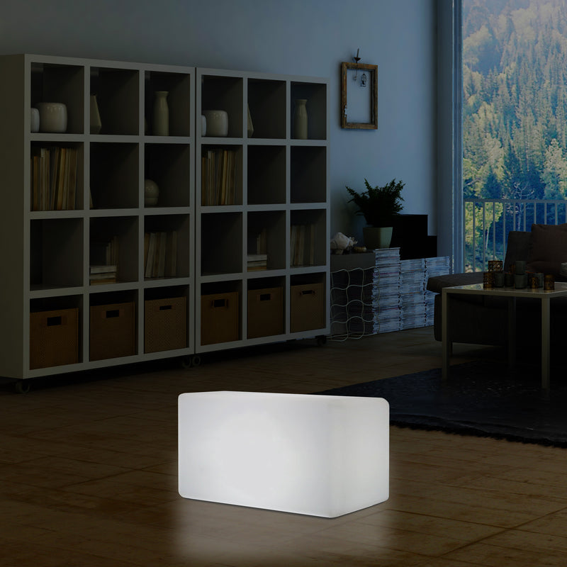 LED Seat Bench Stool Light, 55 x 35 cm, Modern E27 Floor Lamp for Living Room, White