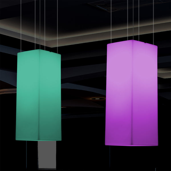 Rectangle LED Ceiling Lamp, Multicolour Linear RGB Hanging Light, 110 x 30cm, Mood Light